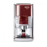 The nebul coffee machine is red and silver.